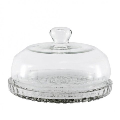 Queijeira Vidro Base Decorada Veneza Grande 20Cm - Mistral
