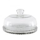 Ver imagem 1 de Queijeira Vidro Base Decorada Veneza Grande 20Cm - Mistral