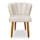Ver imagem 2 de Kit 3 Cadeiras de Jantar Pétala Estofada Pés Palito Veludo Bege - Montanaris Decor