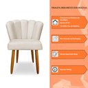 Ver imagem 5 de Kit 3 Cadeiras de Jantar Pétala Estofada Pés Palito Veludo Bege - Montanaris Decor