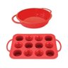 Kit Forma Silicone 2 Peças Bolo, Torta, Cupcake Unihome - 1