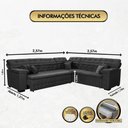 Ver imagem 1 de Sofá Magno 2.57x2.57m de Canto, Retrátil e Reclinável - Preto