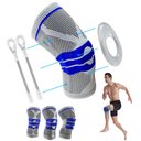 Ver imagem 1 de Joelheira Ortopedica Gel Silicone Compressao Patela Suporte Joelho Apoio Musculo Atletismo Futebol