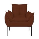 Ver imagem 3 de Poltrona Sofá Luxo Base Metal Preto Recepção Escritório Terracota