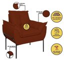 Ver imagem 5 de Poltrona Sofá Luxo Base Metal Preto Recepção Escritório Terracota