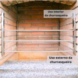 Kit Barras Churrasqueira 65cmx10mm 6un + Suportes 4un Inox - 5