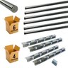 Kit Barras Churrasqueira 65cmx10mm 6un + Suportes 4un Inox - 1