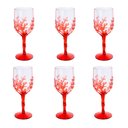 Ver imagem 2 de Jogo de 6 Taça Fundo do Mar Vermelho em Acrilico 450ml 23x9cm Mesa Posta e Serviço