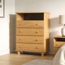 Ver imagem 1 de Cômoda para Quarto Madeira Maciça 4 Gavetas Topázio B07 Mel - Lyam Decor