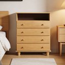 Ver imagem 4 de Cômoda para Quarto Madeira Maciça 4 Gavetas Topázio B07 Mel - Lyam Decor