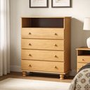 Ver imagem 3 de Cômoda para Quarto Madeira Maciça 4 Gavetas Topázio B07 Mel - Lyam Decor
