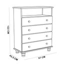 Ver imagem 6 de Cômoda para Quarto Madeira Maciça 4 Gavetas Topázio B07 Mel - Lyam Decor