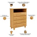 Ver imagem 5 de Cômoda para Quarto Madeira Maciça 4 Gavetas Topázio B07 Mel - Lyam Decor