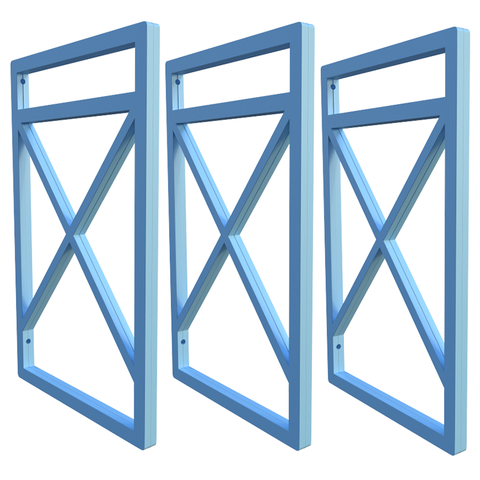 Suporte De Prateleira Estilo Industrial Kit Três Peças 20x37:Azul-bebe