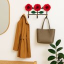 Ver imagem 5 de Cabideiro de Parede Suporte Artesanal 3 Ganchos Flor Vermelha