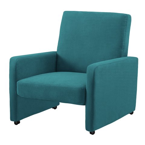 Poltrona De Recepção Camila Suede Azul Turquesa - Dominic Decor