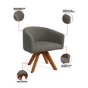 Ver imagem 3 de Poltrona Sala Base Giratória Madeira Arielle Suede D03 - D’Rossi