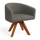 Ver imagem 2 de Poltrona Sala Base Giratória Madeira Arielle Suede D03 - D’Rossi