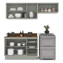 Ver imagem 5 de Armário de Cozinha Modulada Completa 3 Peças 200cm com Tampo 250045 Koya Politorno Móveis