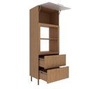 Ver imagem 3 de Armário Torre Quente para Cozinha 80cm Nicho Forno Micro Freijó Branco Cz3142