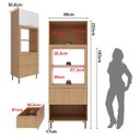 Ver imagem 4 de Armário Torre Quente para Cozinha 80cm Nicho Forno Micro Freijó Branco Cz3142