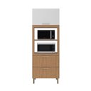 Ver imagem 5 de Armário Torre Quente para Cozinha 80cm Nicho Forno Micro Freijó Branco Cz3142