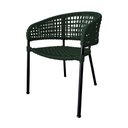 Ver imagem 2 de Kit 6 Cadeiras Sol Corda Náutica Base em Alumínio Preto/verde Musgo