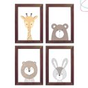 Ver imagem 1 de 4 Quadros Decorativos Infantil Animais Escandinavos Safari:tabaco