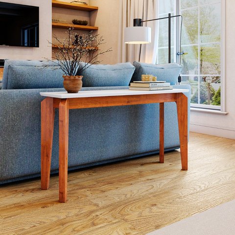 Aparador Madeira Maciça Tampo MDF Milão Branco/Garapa