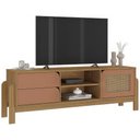 Ver imagem 5 de Rack Sala Tv 65 Nature C/ Gavetas Prateleiras e Porta Carvalho/ Terracota/ Palha