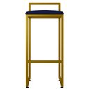 Ver imagem 5 de Banqueta Alta Para Cozinha Sala De Jantar Hanna L02 Dourado Suede Azul Marinho - Lyam Decor