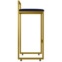 Ver imagem 6 de Banqueta Alta Para Cozinha Sala De Jantar Hanna L02 Dourado Suede Azul Marinho - Lyam Decor