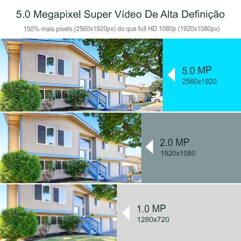 Camera De Segurança A prova d'água Externa Wifi 5MP 1920p PTZ Gira 360 Com Audio Bidirecional E Zoom - 2