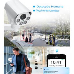 Camera De Segurança A prova d'água Externa Wifi 5MP 1920p PTZ Gira 360 Com Audio Bidirecional E Zoom - 5