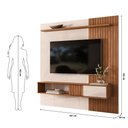 Ver imagem 4 de Home Moderno Suspenso Painel p/ TV Freijó Off White Ripado