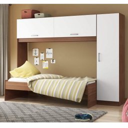 Guarda-Roupa 2650 com Módulo Aéreo e Cama de Solteiro - 1