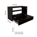 Ver imagem 6 de Escrivaninha Suspensa Bancada Compacta com Gaveta Mesa para Notebook Preto Laca
