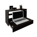 Ver imagem 2 de Escrivaninha Suspensa Bancada Compacta com Gaveta Mesa para Notebook Preto Laca