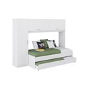 Ver imagem 3 de Guarda-roupa Solteiro 2 em 1 com Cama Embutida e Auxiliar Branco Brilhante Multimóveis