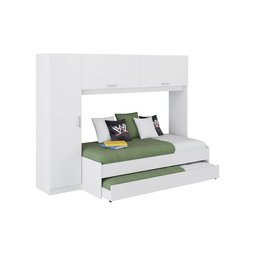 Guarda-roupa Solteiro com Cama e Auxiliar Embutida Multimóveis - 2
