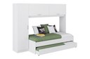 Ver imagem 3 de Guarda-roupa Solteiro 2 em 1 com Cama Embutida e Auxiliar Branco Brilhante Multimóveis