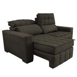 Sofá Retrátil e Reclinável 2,20M Molas Ensacadas e Costura Tripla Cama Inbox Nobre Suede Café - 7