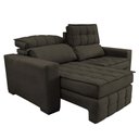 Ver imagem 7 de Sofá Retrátil e Reclinável 2,20M Molas Ensacadas e Costura Tripla Cama Inbox Nobre Suede Café