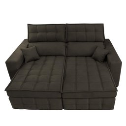 Sofá Retrátil e Reclinável 2,20M Molas Ensacadas e Costura Tripla Cama Inbox Nobre Suede Café - 5