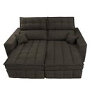 Ver imagem 5 de Sofá Retrátil e Reclinável 2,20M Molas Ensacadas e Costura Tripla Cama Inbox Nobre Suede Café