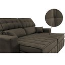 Ver imagem 4 de Sofá Retrátil e Reclinável 2,20M Molas Ensacadas e Costura Tripla Cama Inbox Nobre Suede Café