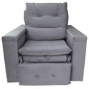 Ver imagem 3 de Poltrona do Papai Retrátil e Reclinável Suede Cinza Conforto Premium