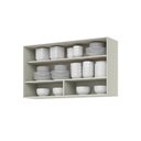 Ver imagem 5 de Armário Aéreo Porta Basculante com Vidro Reflecta 120cm e Nicho Decorativo 100% MDF Fineze Bege/Areia HP
