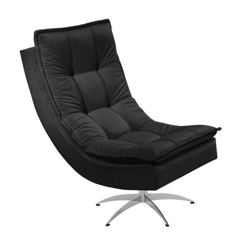 Poltrona Decorativa Giratória Lindecor Veneza Preto