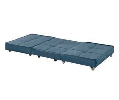 Puff Cama Solteiro Dobravel com Rodízios Lindecor Cor Azul - 3